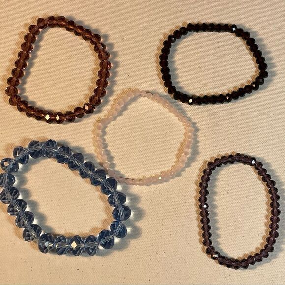 Austrian crystal violet purple lilac blue bracelet stack - Picture 3 of 5